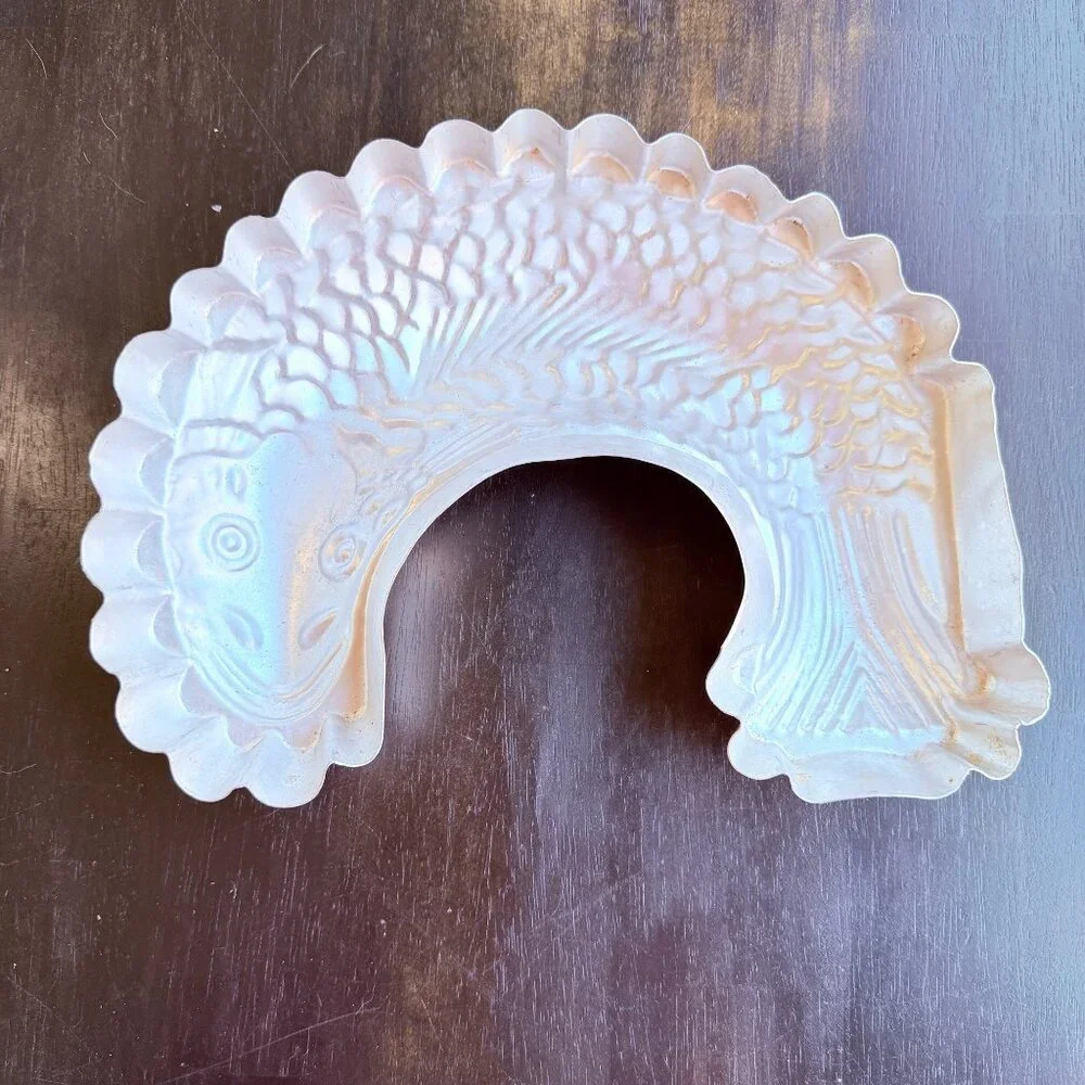 Pair Vintage Aluminum Fish Koi Gelatin‎ Molds Kitchen Decor